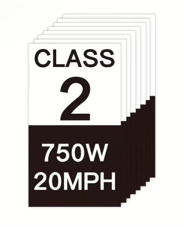 Class 2, 750w, 20MPH Sticker Pair